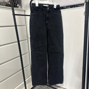 Abercrombie & Fitch 90s Relaxed High Rise Jeans – Black Wash (Curve Love)